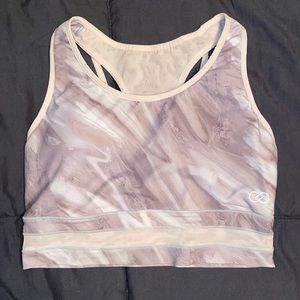 calia purple & pink marble sports bra